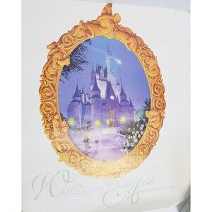 Walt Disney World 25th Anniversary 16x20" Poster Embossed Logo Cinderella Castle